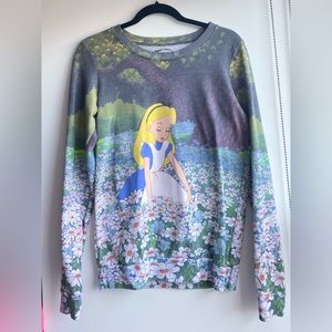 Alice in wonderland all over print sweater